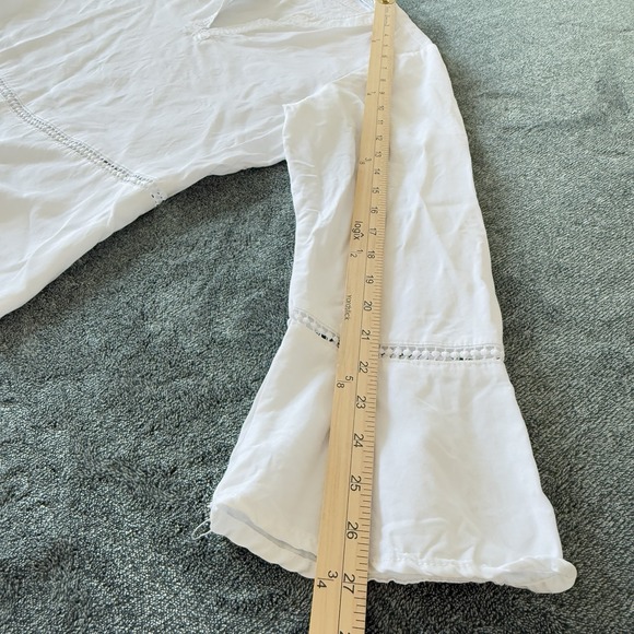 Peasant‎ Blouse Top Flare Sleeve Beachy Boho Hippie Women Large Festival - Picture 5 of 7